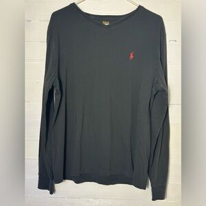 SALE! Ralph Lauren Polo long sleeve tshirt, faded black, men’s size Large.